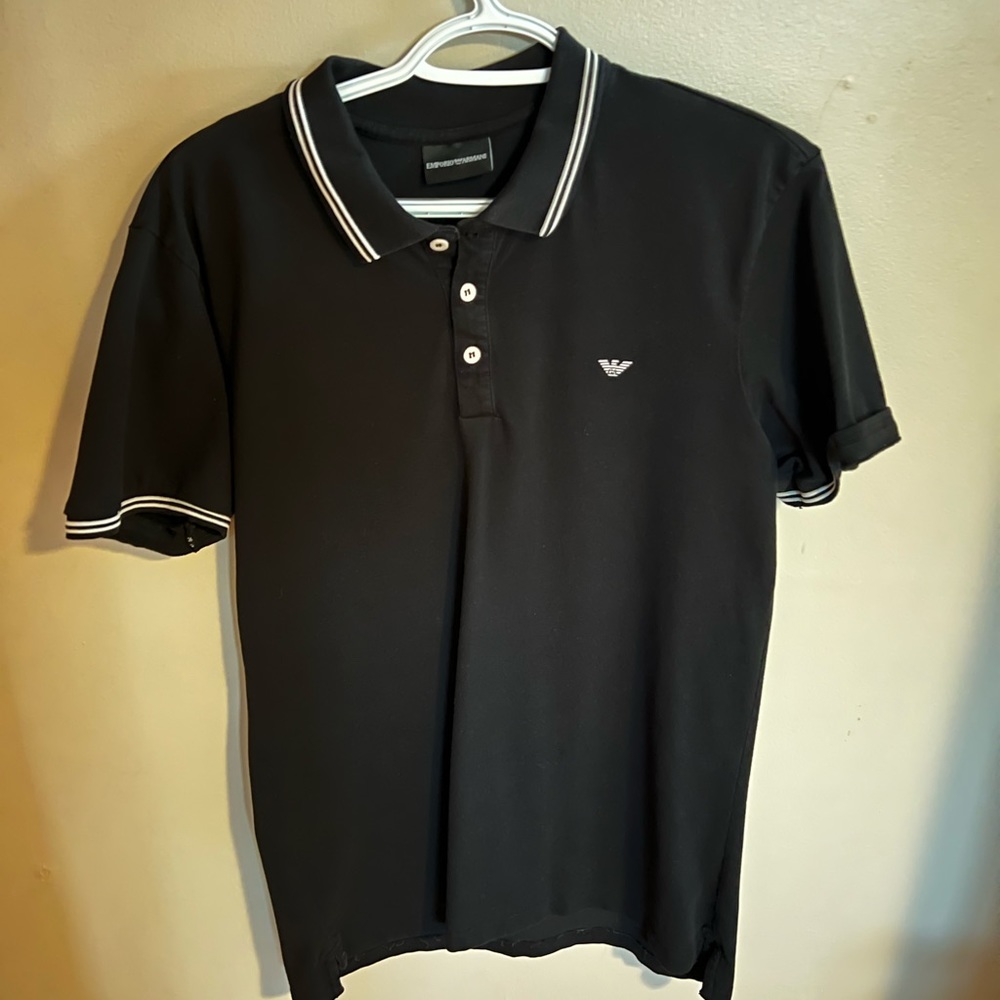 Emporio Armani black polo size M. Worn once. Perfect condition